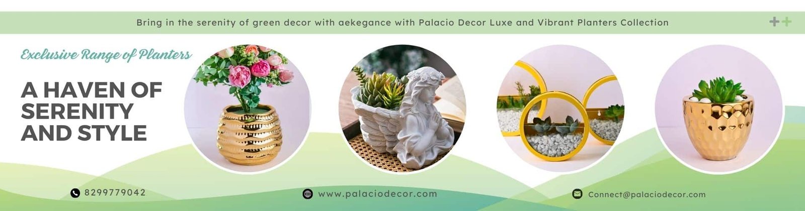 Elevate with Palacio Decor's Exclusive Tabletop Planters  Collection